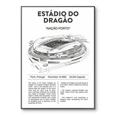 Porto Football Poster, Estádio do Dragão Poster, Porto Stadium Poster, Print A4