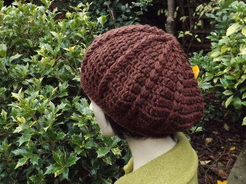 Crochet chestnut brown - crochet, beret