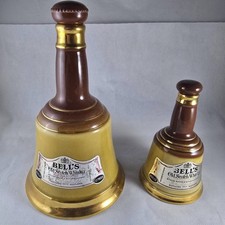 Pair of Old Scotch Whisky Bells Bottles WADE Vintage Scotland Big & Small UK