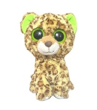 TY Beanie Boo Boos Animal Plush kids Soft Toy SPECKLES THE LEOPARD SOLID EYES 6"