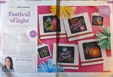 DIWALI CHART ONLY Four Firework Bursts Cards & 2 Gift-tags Cross Stitch Patterns