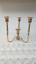 Brass 4 candle Holder Candelabra Centrepiece with snuffer