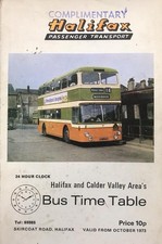 Halifax Bus Timetable 1973