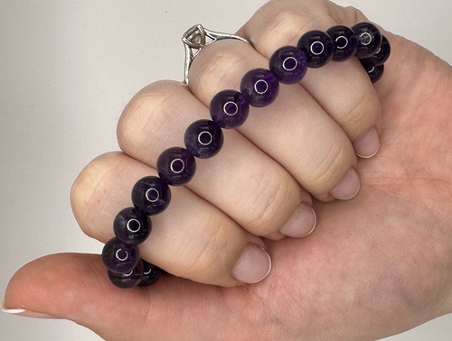 Purple amethyst 8mm - amethyst, round