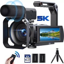 UHD 5K Camcorder Video Camera 56MP Digital DV 16X Zoom WiFi IR Night Vision 64GB
