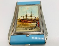Rare Vintage Gwenda Art Deco Powder Compact 1930s H.M.S. Victory Ship Nelson