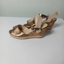 Bata Gold Cork Wedge  Canvas
