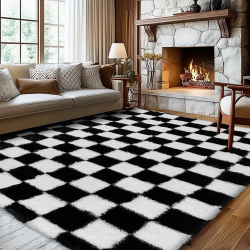 Fluffy rug large shaggy rugs - rug,
