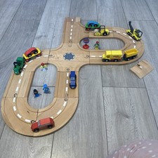 WOODEN DOUBLE 2 WAY ROAD TRAIN TRACK SET For BRIO Thomas Train Track SEE Metro 
