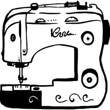 'Sewing Machine' Unmounted Rubber Stamp (RS006987)