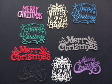 45 Christmas sentiment die cuts Christmas greetings glitter card mixed colours
