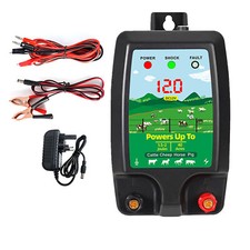 UK Electric Fence Energiser 12V 230V Powered Output 10KM Range Fencing Kit 