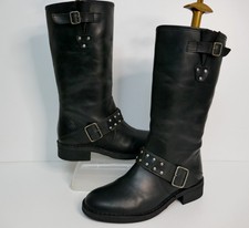 FLY,LONDON BLACK LEATHER BLOCK