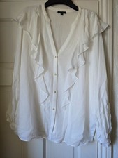 Massimo Dutti linen mix ruffle