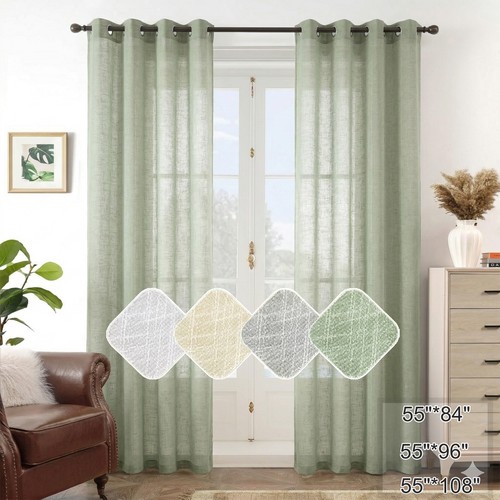 Linen look sheer - look,