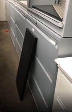 3 Drawer Lateral Filing Cabinet Steel Office Storage Silver Grey And White Avail