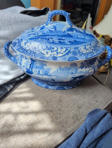 Large italian blue spode soup - large,
