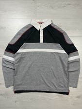 Mercedes-Benz Striped Polo Shirt Men’s Long Sleeve Button-up Rugby Top