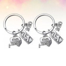  2 Pcs Camper Keychian Camping Trailer Accessories Adventure Keychain