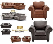 Oakland Suede Leather Corner sofa /3seater /2seater /3&2 seater /Arm chair