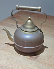 Copper and brass kettle Indian ? 9 inches tall inc. handle tea pot?