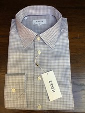 Eton 17.5 slim Size XL Textured Twill Shirt