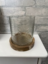 Large Distressed Herringbone Hurricane Candle Holder - Post Next day
