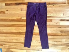 Women's Stretchy Skinny Jeans, purple plum color, High rise, Size 4P