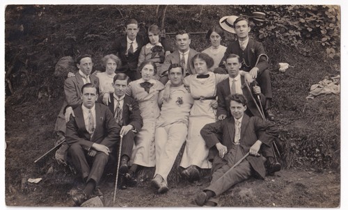 Edwardian walking party group - edwardian,
