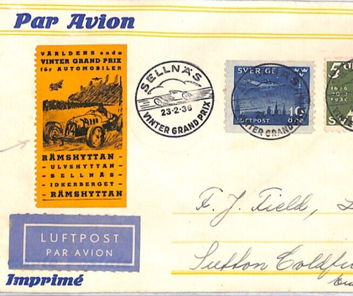 Sweden air mail - air, cover