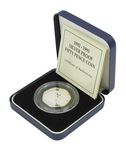 Silver proof 50p fifty pence - silver,