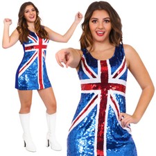 LADIES UNION JACK SEQUIN DRESS