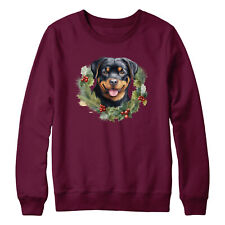 Christmas Rottweiler Jumper For Kids Sweatshirt Dog Walking Funny Sweater Boy...