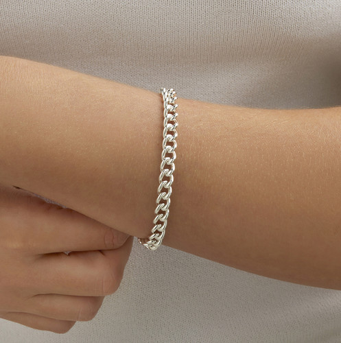 Stainless steel chain bracelet - stainless,