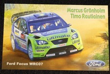 Marcus Grönholm rally postcard Ford Focus WRC