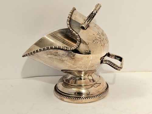 Silver plated coal - plated, scuttle