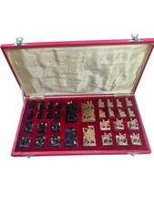 Red box wooden chess set - set, with