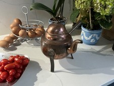 Antique 1900s Swedish Coffee Chocolate Pot Tea Kettle Hand Made Copper and Iron