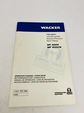 Wacker WP 1550V WP 1550VW Vibroplate Operator's Manual/Parts Book