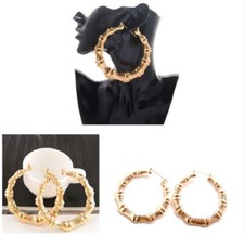 Large womens bamboo earrings - womens,