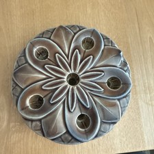 Green Wade Candle Holder Titled Lily Pad