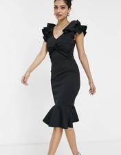 Lipsy Women's Black Ruffle