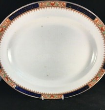 Art Deco 1930's Burleigh Ware Satsuma Large Oval Serving Platter Meat Plate