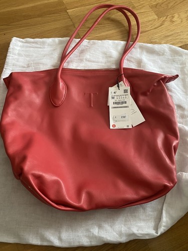 Zara strawberry red leather - zara,