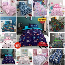 Kids Duvet Cover Set Microfibre Girls &  Boys Quilt Covers Single Beddings Set