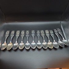 UNITED SILVER CO- COMMEMORATIVE SPOONS 6 ST- Silv plate Penn Del NY Conn RI Virg