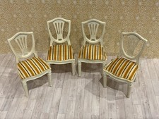 vintage LUNDBY 16th scale dining chairs x 4 satin stripe