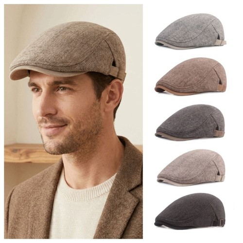 Men flat cap - washed, newsboy