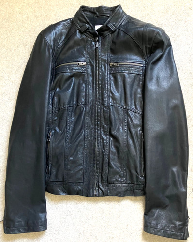 Stylish black leather - leather, jacket