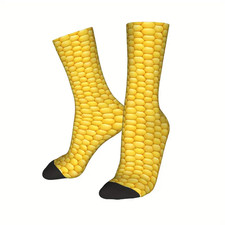 Mens Corn on the Cob 3D Printed Cartoon Novelty Character Socks UK 6-11